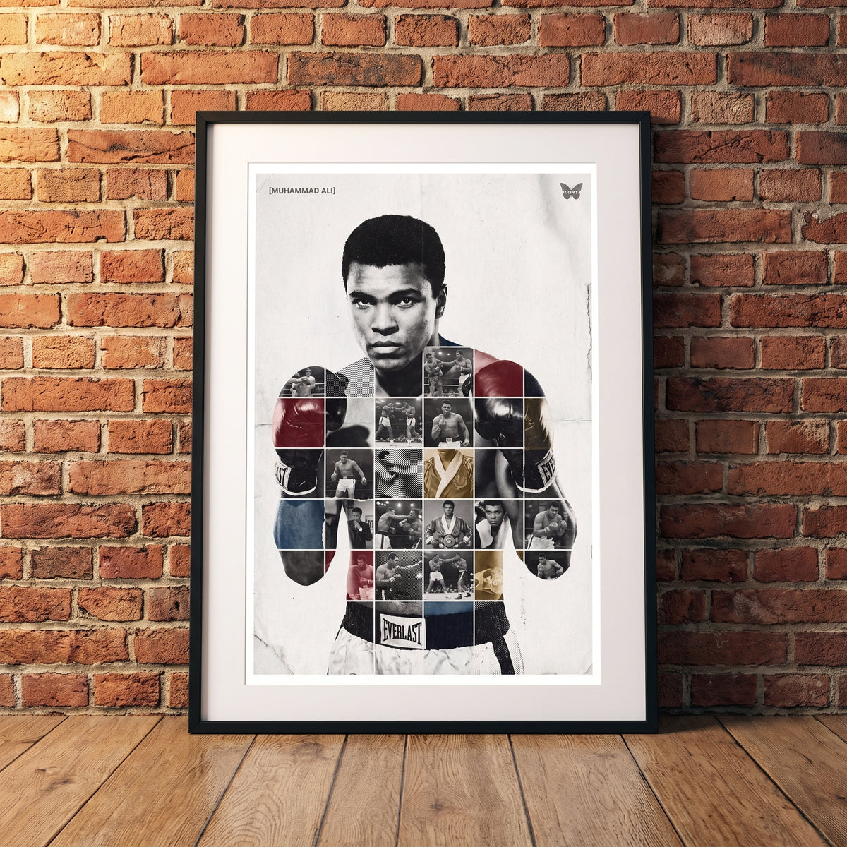 Muhammad Ali — The Greatest framed print leaning against a wall