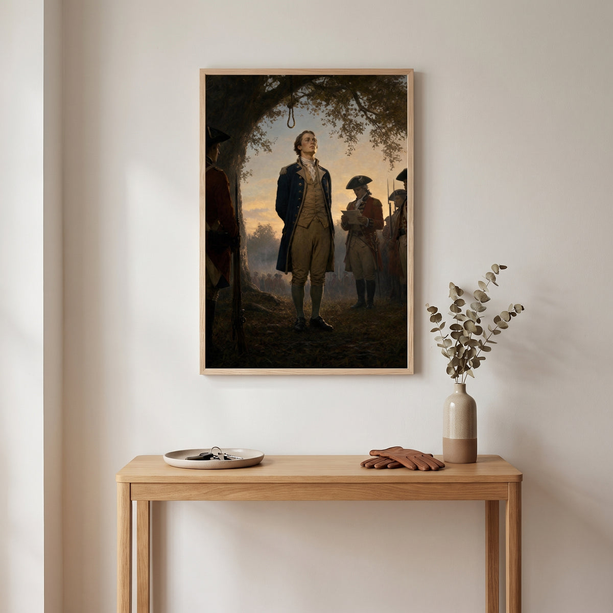 Nathan Hale, the First Martyr framed print hanging in a home interior