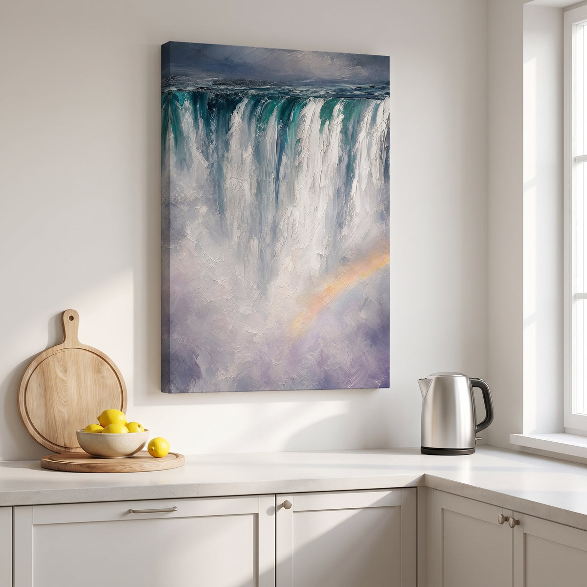 Niagara canvas print hanging in a kitchen