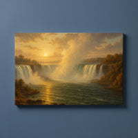 Niagara Falls at Sunset gallery-wrapped canvas print on a plain wall
