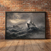 North Atlantic Convoy framed print leaning against a wall