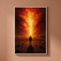 Now I Have Become Death framed print on a plain wall