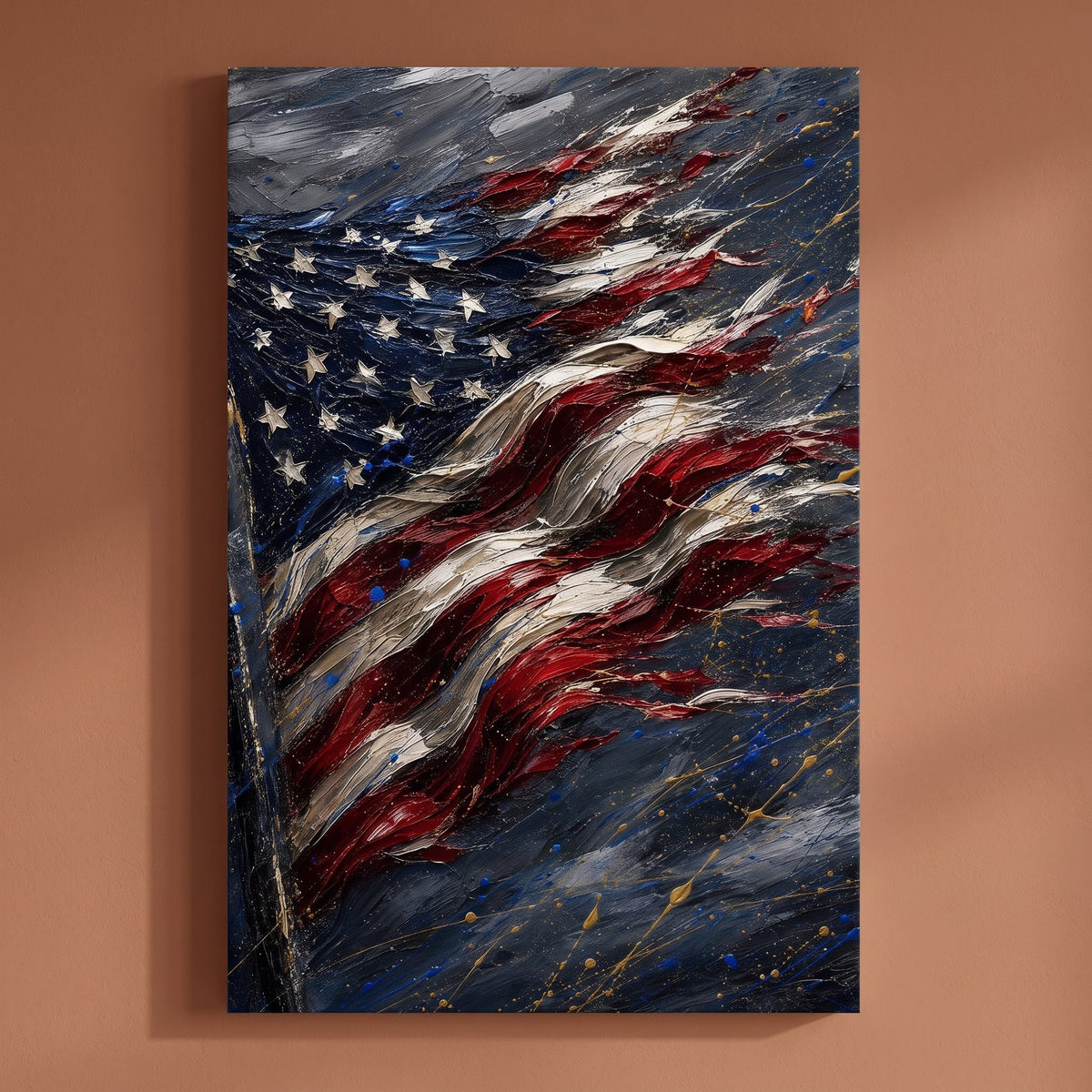 Old Glory shown on its own — first gallery-wrapped canvas in the Symbols of Freedom set