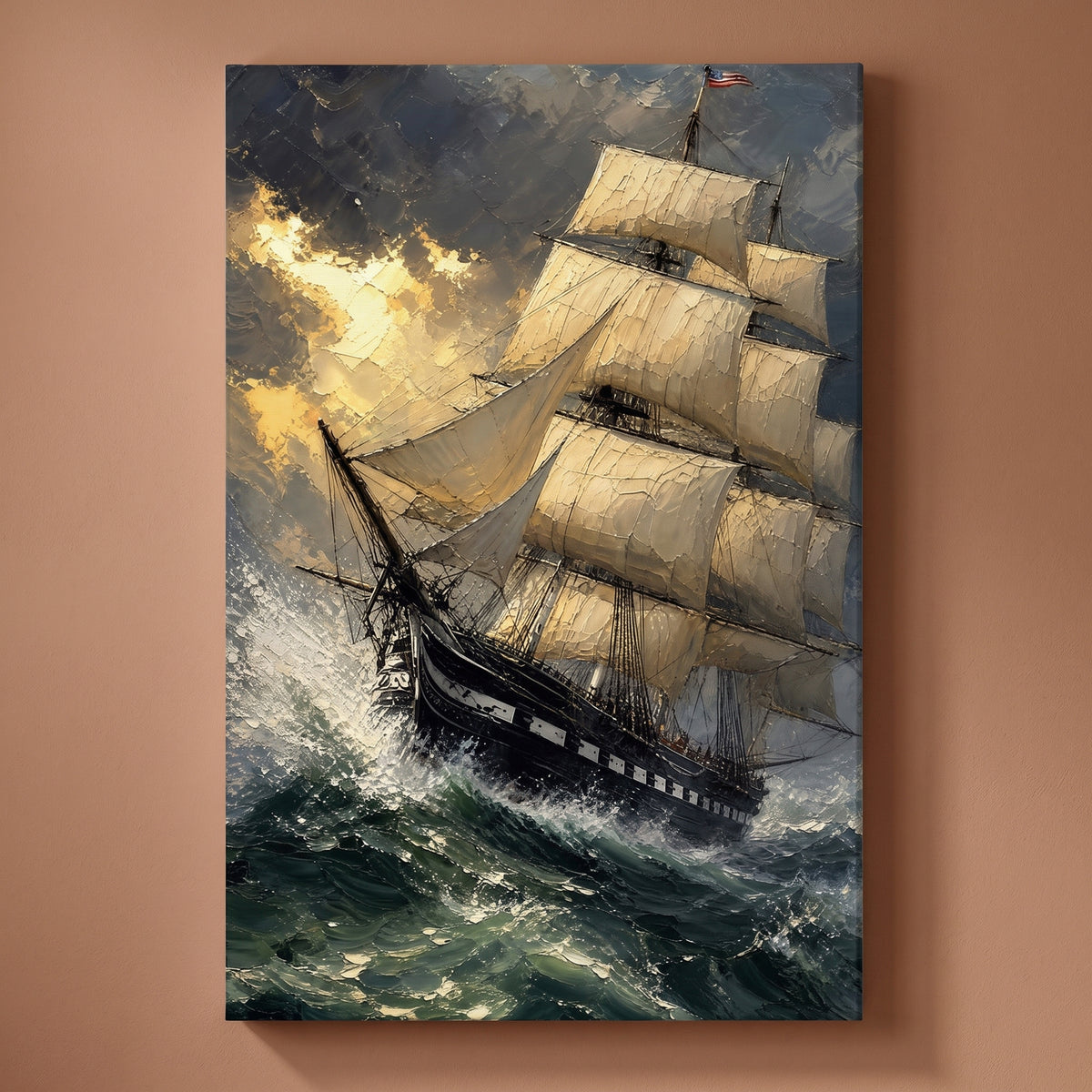 Old Ironsides gallery-wrapped canvas print on a plain wall