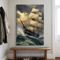 Old Ironsides canvas print hanging in a home interior