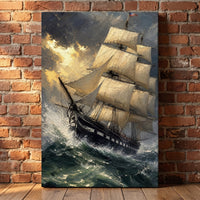Old Ironsides canvas print leaning against a wall