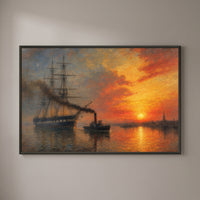 Old Ironsides at Sunset framed print on a plain wall