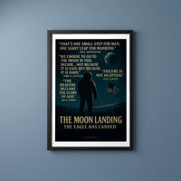 One Giant Leap framed print on a plain wall