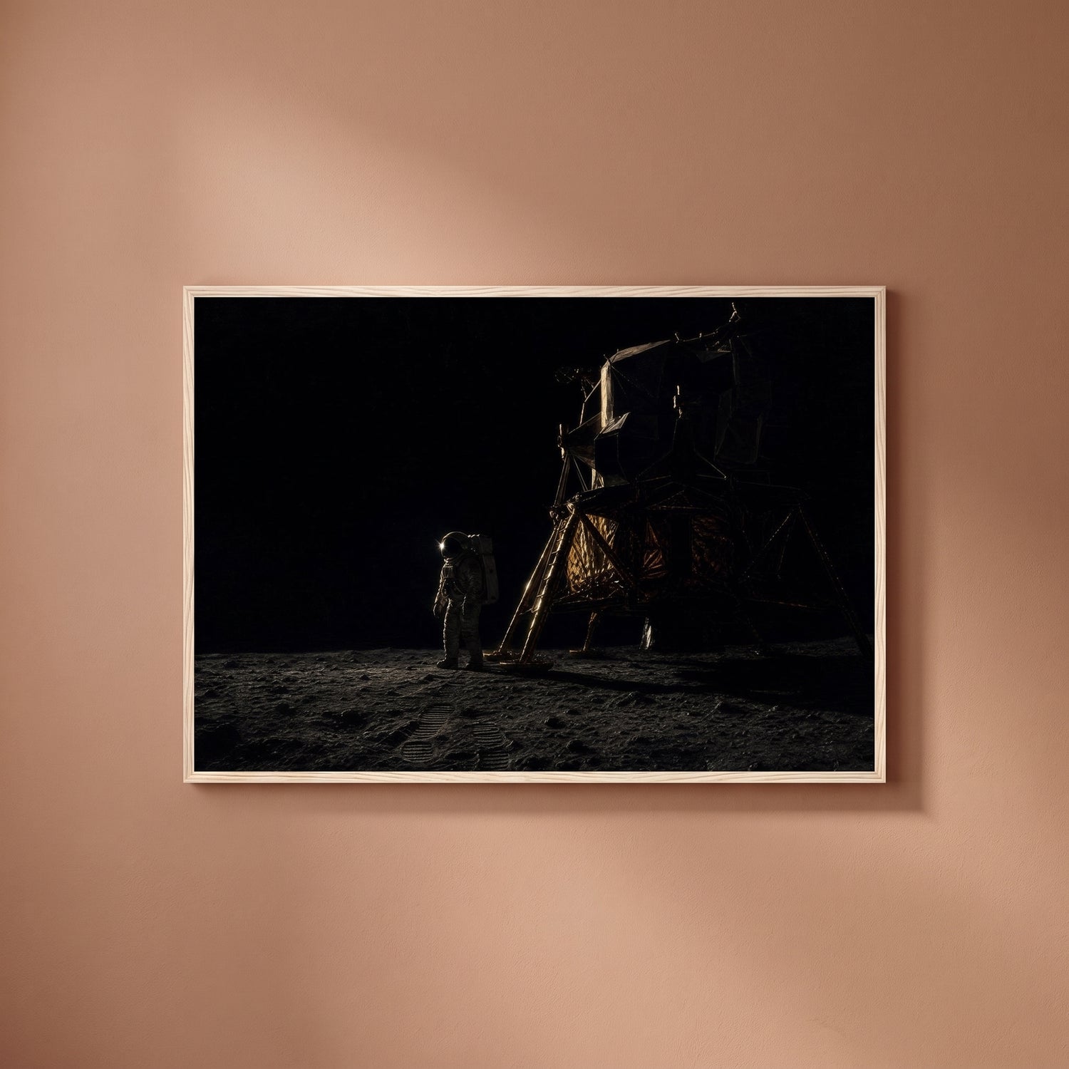 One Small Step framed print on a plain wall