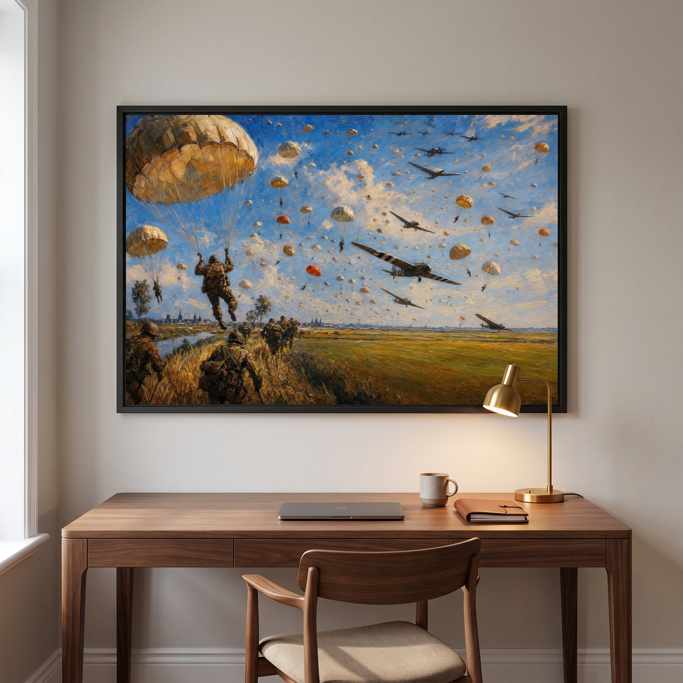 Over the Dutch Plain framed print hanging in a home interior