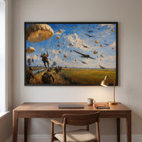 Over the Dutch Plain framed print hanging in a home interior