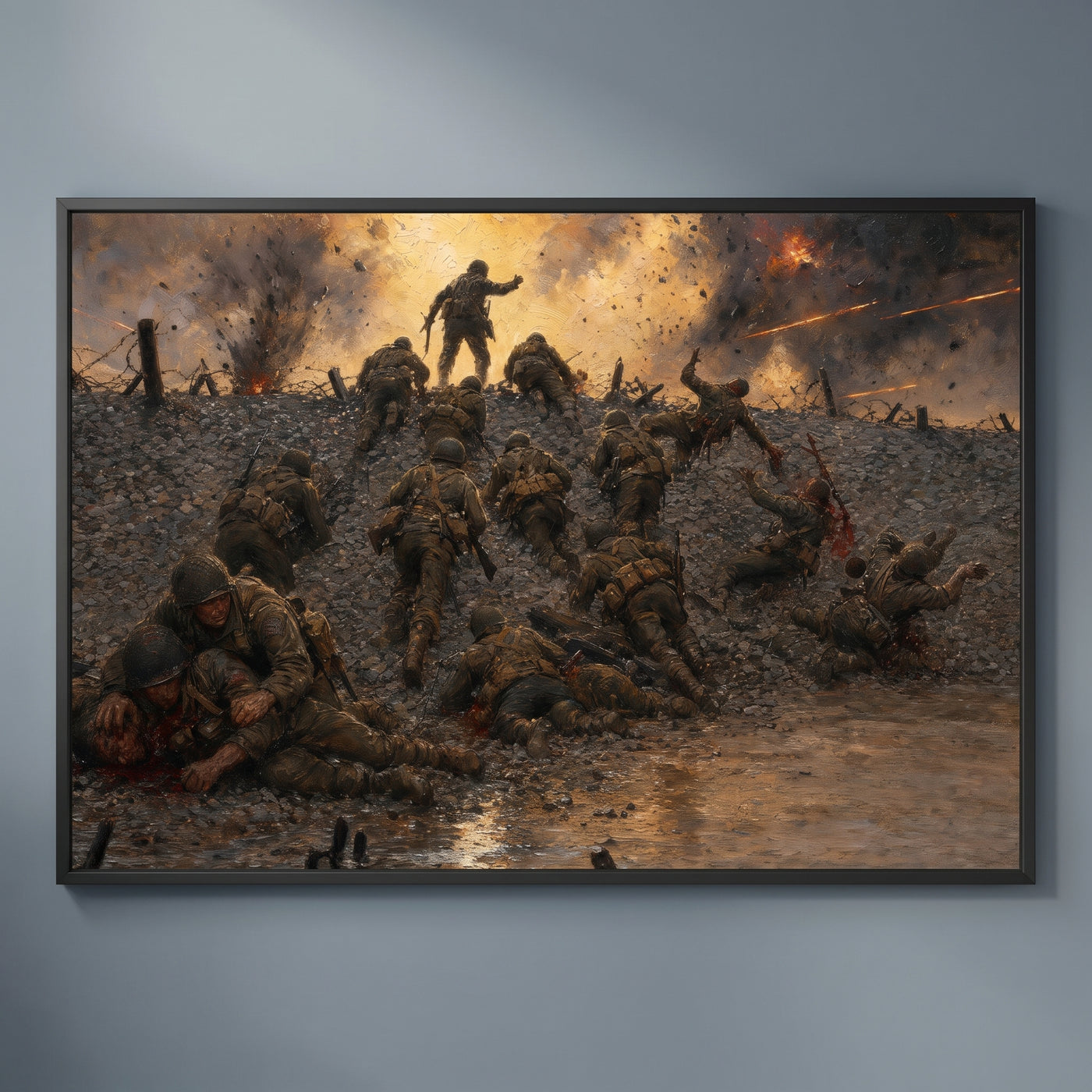 Over the Shingle framed print on a plain wall