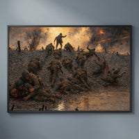Over the Shingle framed print on a plain wall