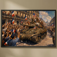 Paris, 25 August 1944 framed print on a plain wall