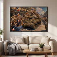 Paris, 25 August 1944 framed print hanging in a home interior