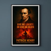 Patrick Henry - Give me Liberty framed print on a plain wall