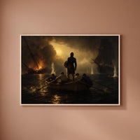 Perry at Lake Erie framed print on a plain wall