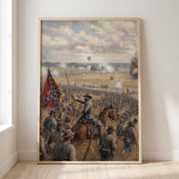 Pickett's Charge framed print leaning against a wall
