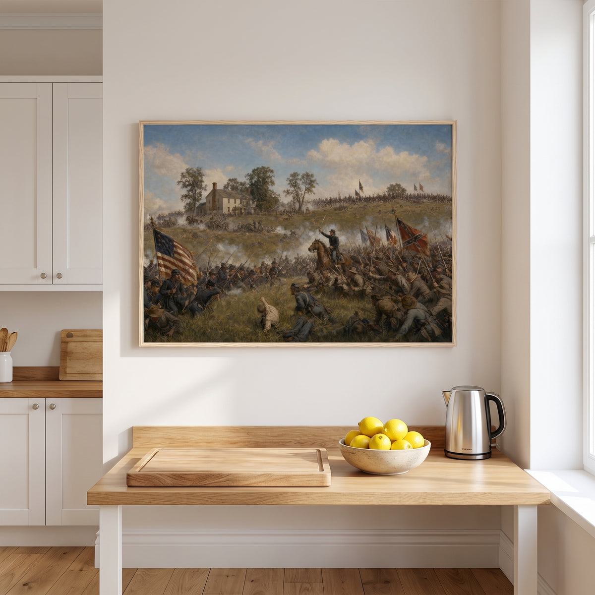 Pickett's Charge — Across the Field framed print hanging in a home interior