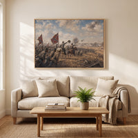 Pickett's Charge at Gettysburg framed print hanging in a home interior