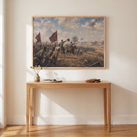 Pickett's Charge at Gettysburg framed print hanging in a home interior