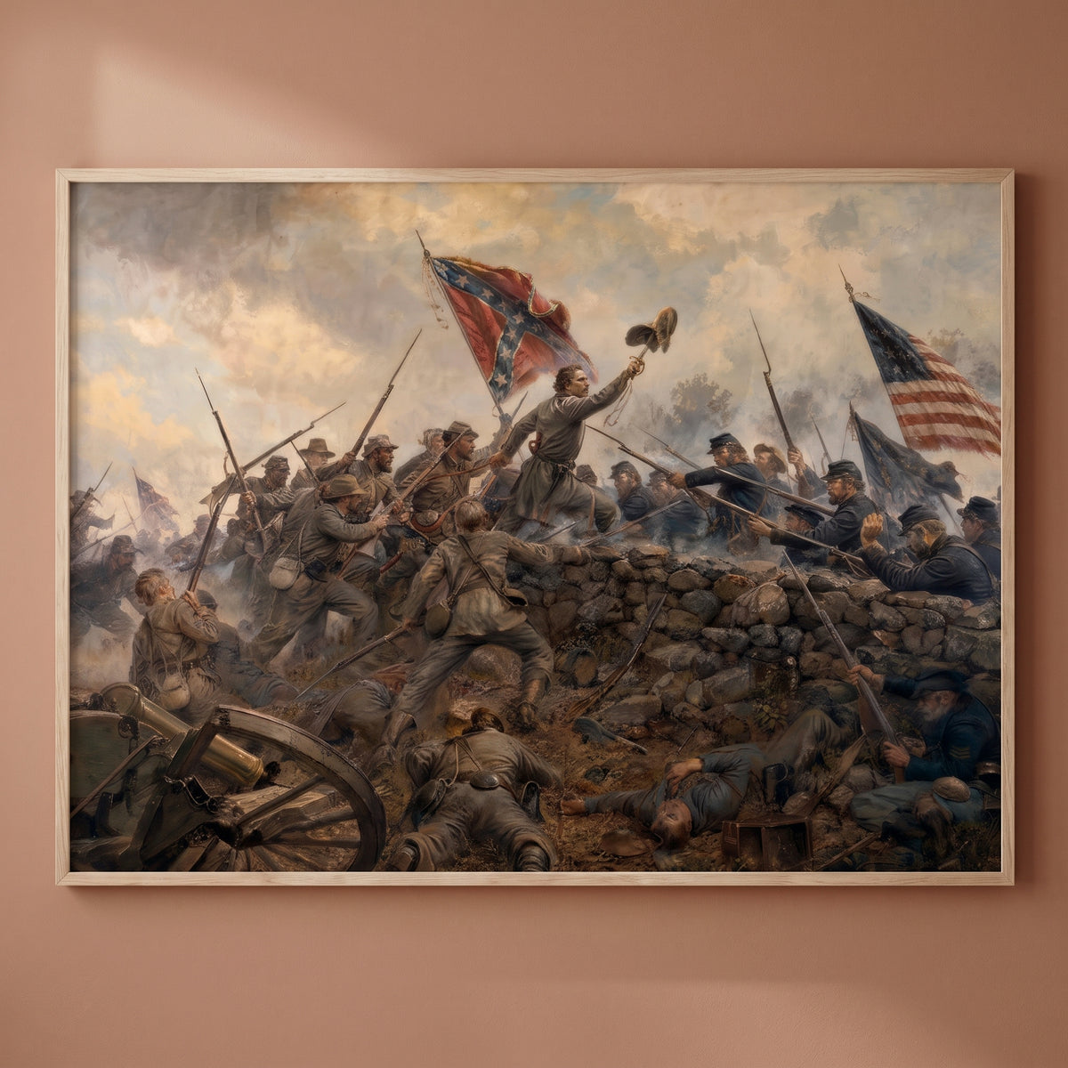 Pickett's Charge — The High-Water Mark framed print on a plain wall
