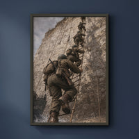 Pointe du Hoc framed print on a plain wall