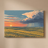 Prairie Evening gallery-wrapped canvas print on a plain wall
