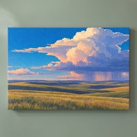 Prairie Sky gallery-wrapped canvas print on a plain wall