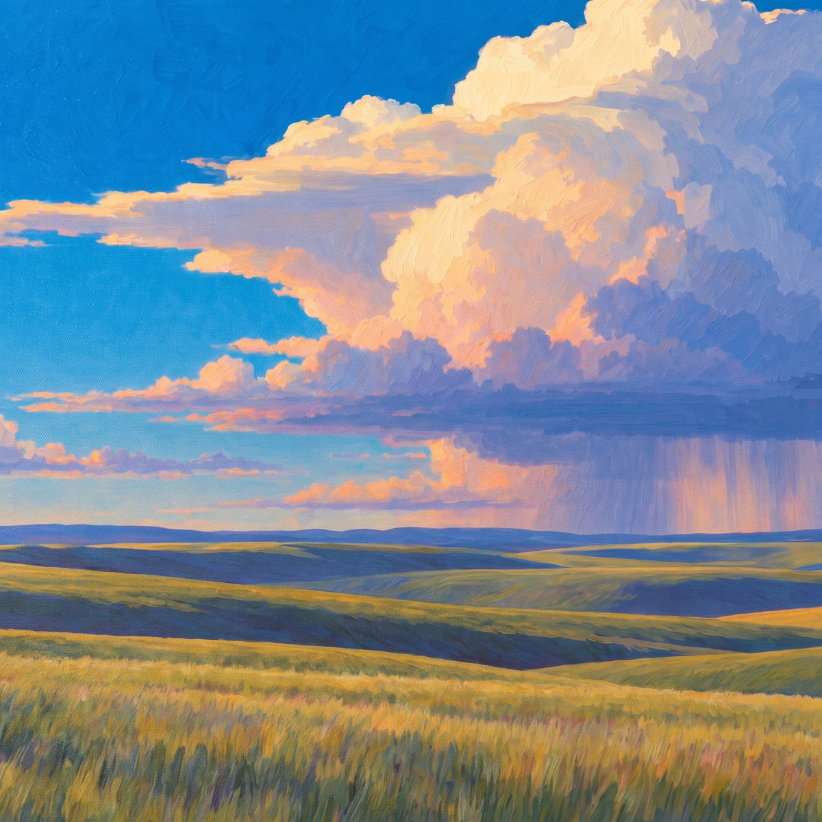 Prairie Sky — close-up of the canvas weave and print detail