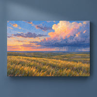 Prairie Storm Light gallery-wrapped canvas print on a plain wall