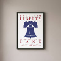 Proclaim Liberty framed print on a plain wall