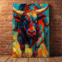 Red Threat canvas print leaning against a wall