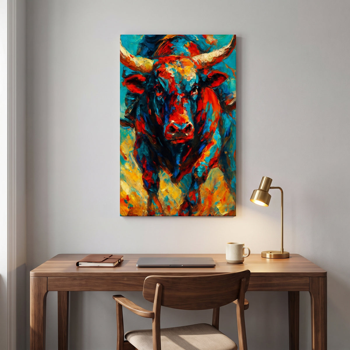 Red Threat canvas print hanging in a home interior
