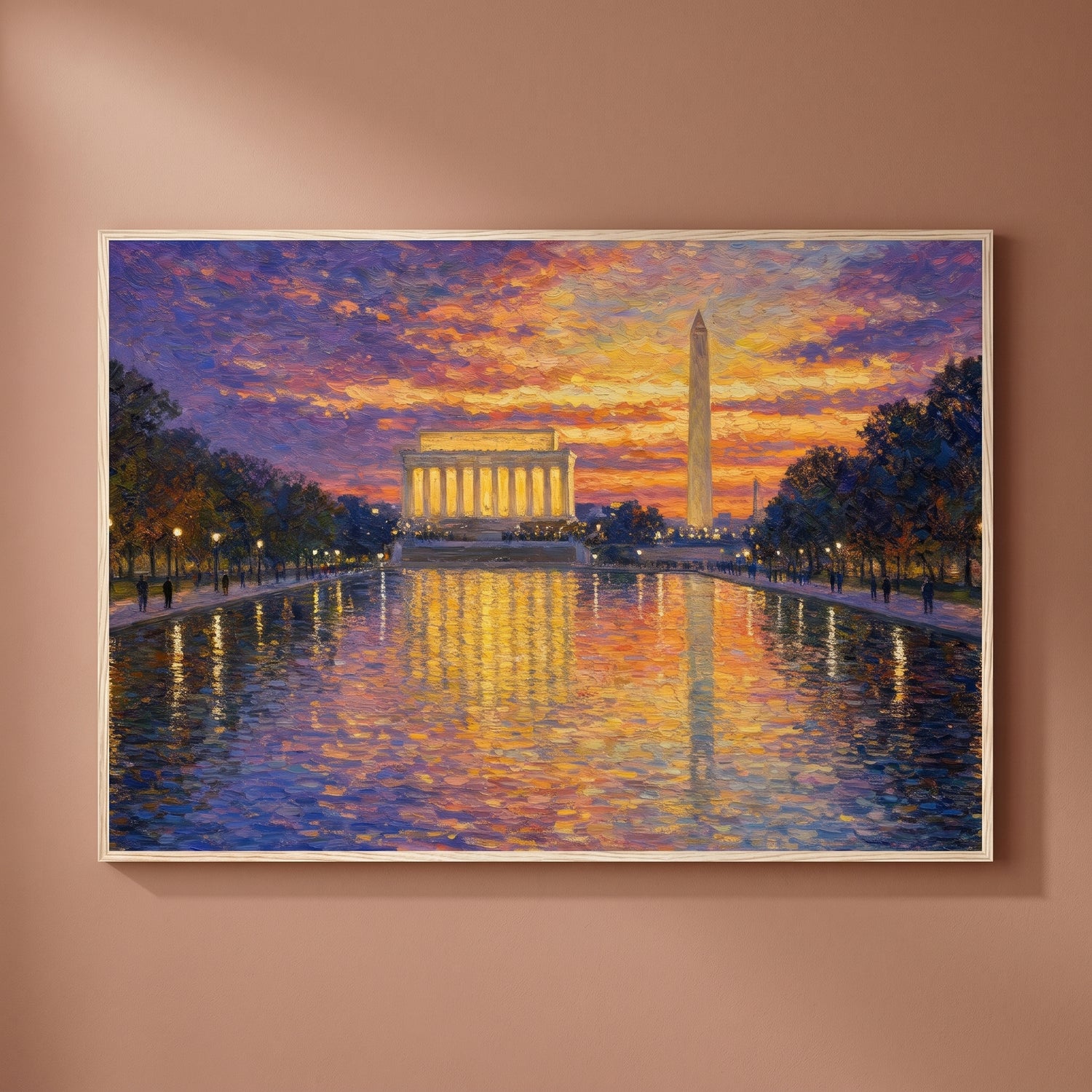 Reflections on a Nation framed print on a plain wall