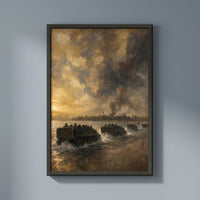 Running In to the Beach shown on its own — third framed print in The Crossings set