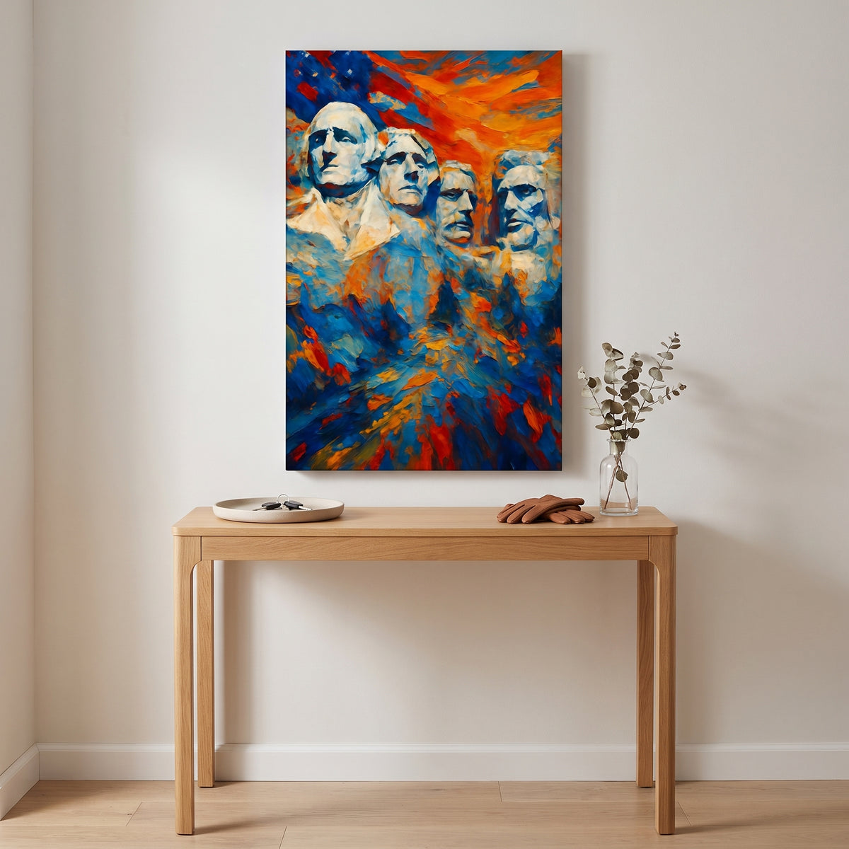 Rushmore Abstraction canvas print hanging in a home interior