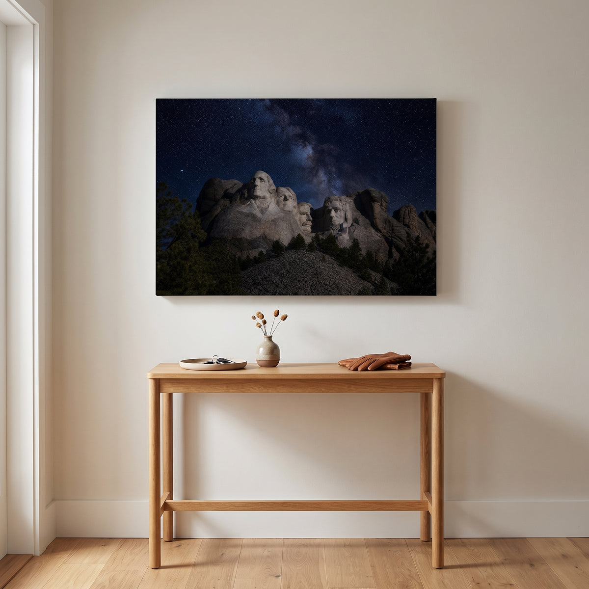 Rushmore Starlight canvas print hanging in a home interior