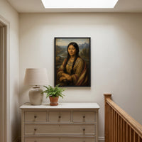 Sacagawea framed print hanging in a home interior