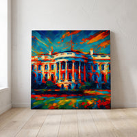 Seat of Power canvas print leaning against a wall