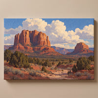 Sedona Red Rocks gallery-wrapped canvas print on a plain wall