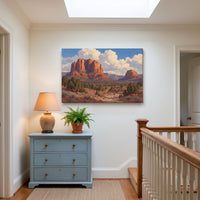 Sedona Red Rocks canvas print hanging in a home interior