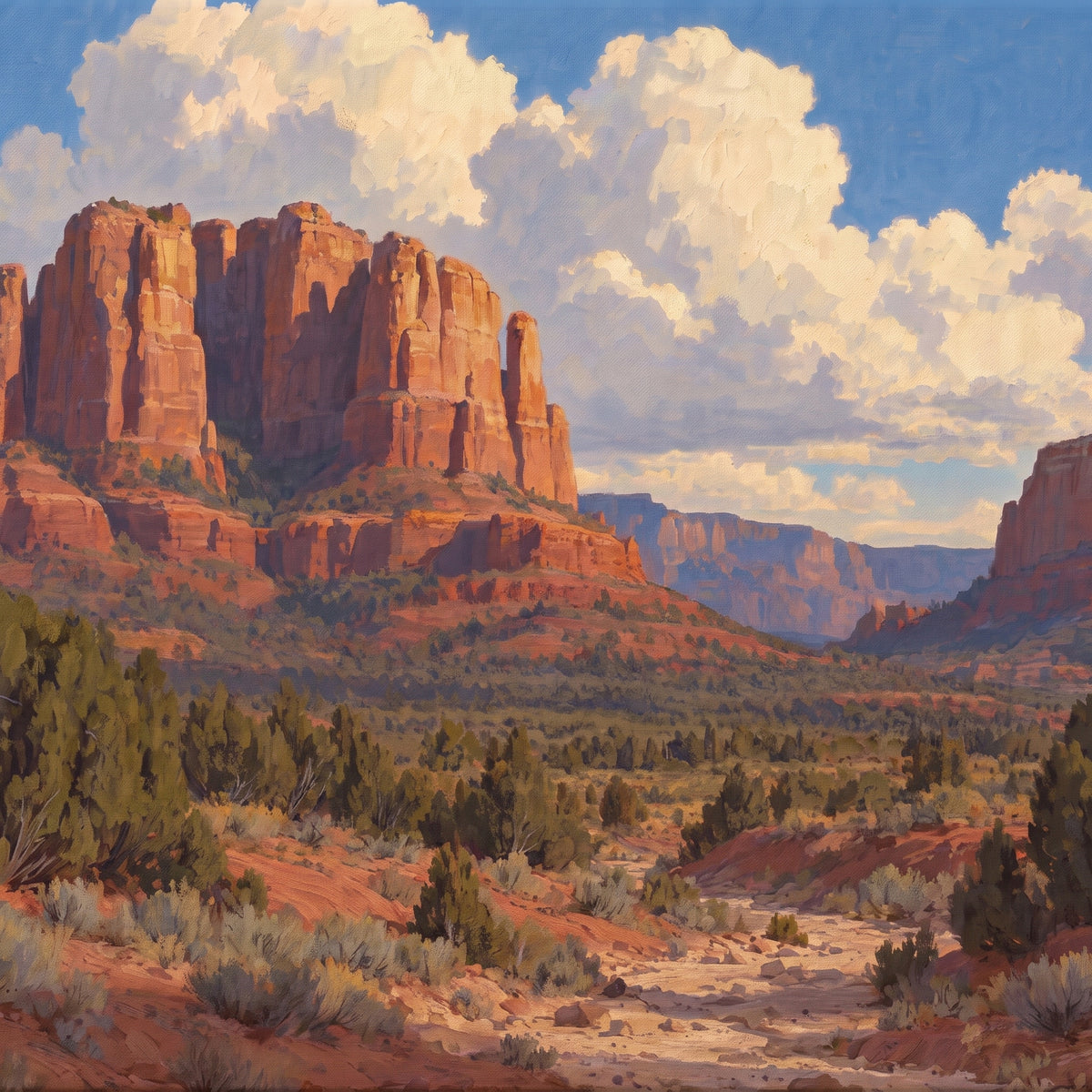 Sedona Red Rocks — close-up of the canvas weave and print detail
