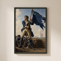 Sergeant Jasper at Fort Moultrie framed print on a plain wall