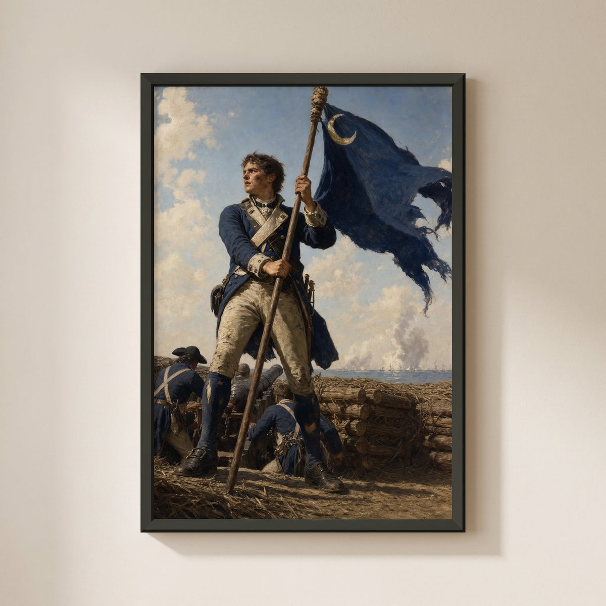 Sergeant Jasper at Fort Moultrie shown on its own — first framed print in the Acts of Valor set