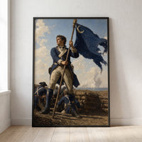 Sergeant Jasper at Fort Moultrie framed print leaning against a wall