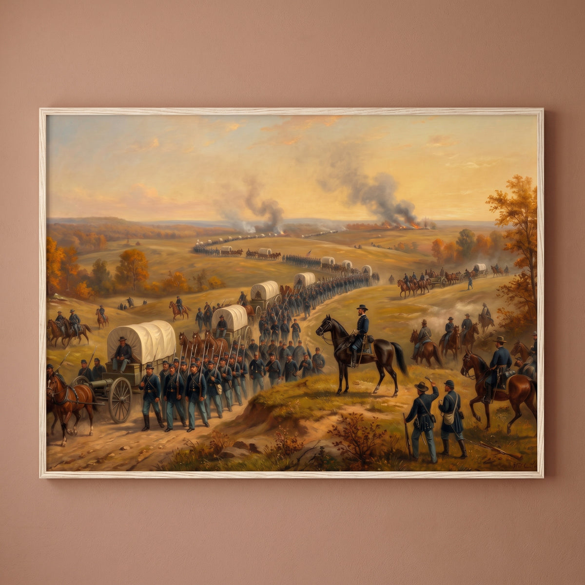 Sherman's March to the Sea framed print on a plain wall