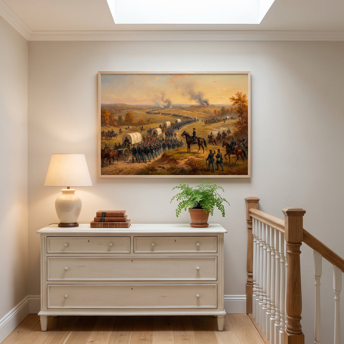 Sherman's March to the Sea framed print hanging in a home interior