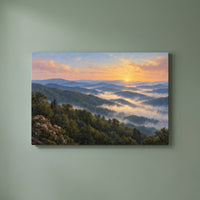 Smoky Mountain Morning gallery-wrapped canvas print on a plain wall