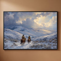 Snow on the Trail framed print on a plain wall
